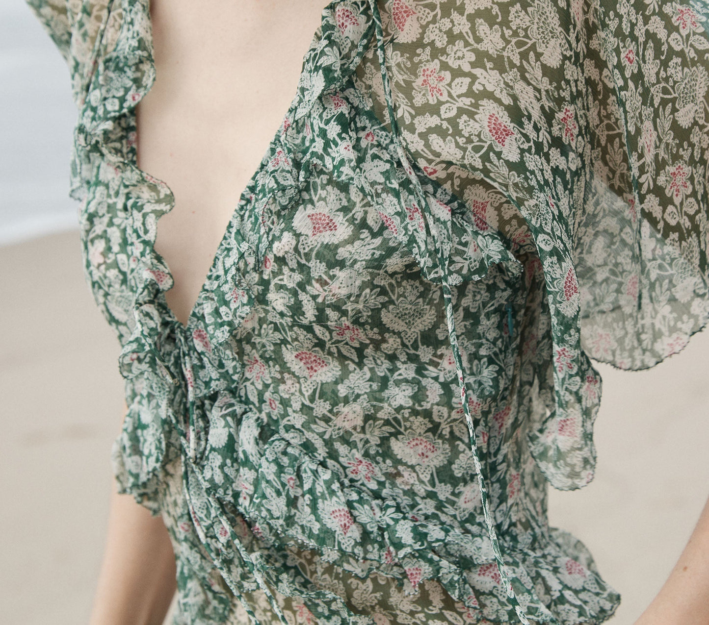 HMD -- ANTOINETTE DRESS -- EMERALD AND RADISH TEA FLORAL