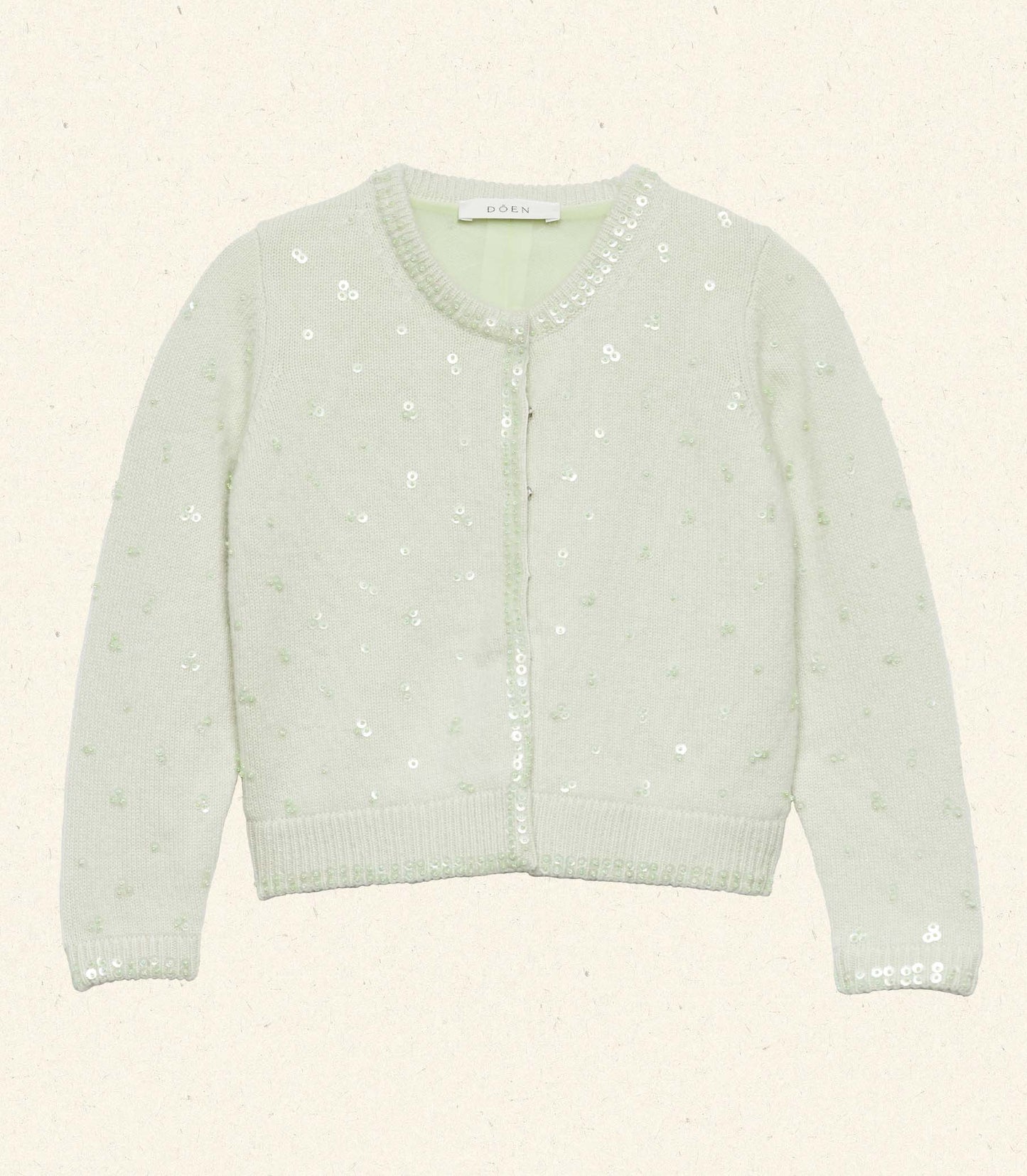 LITTLE PAILLETTE CARDIGAN -- MINT TEA