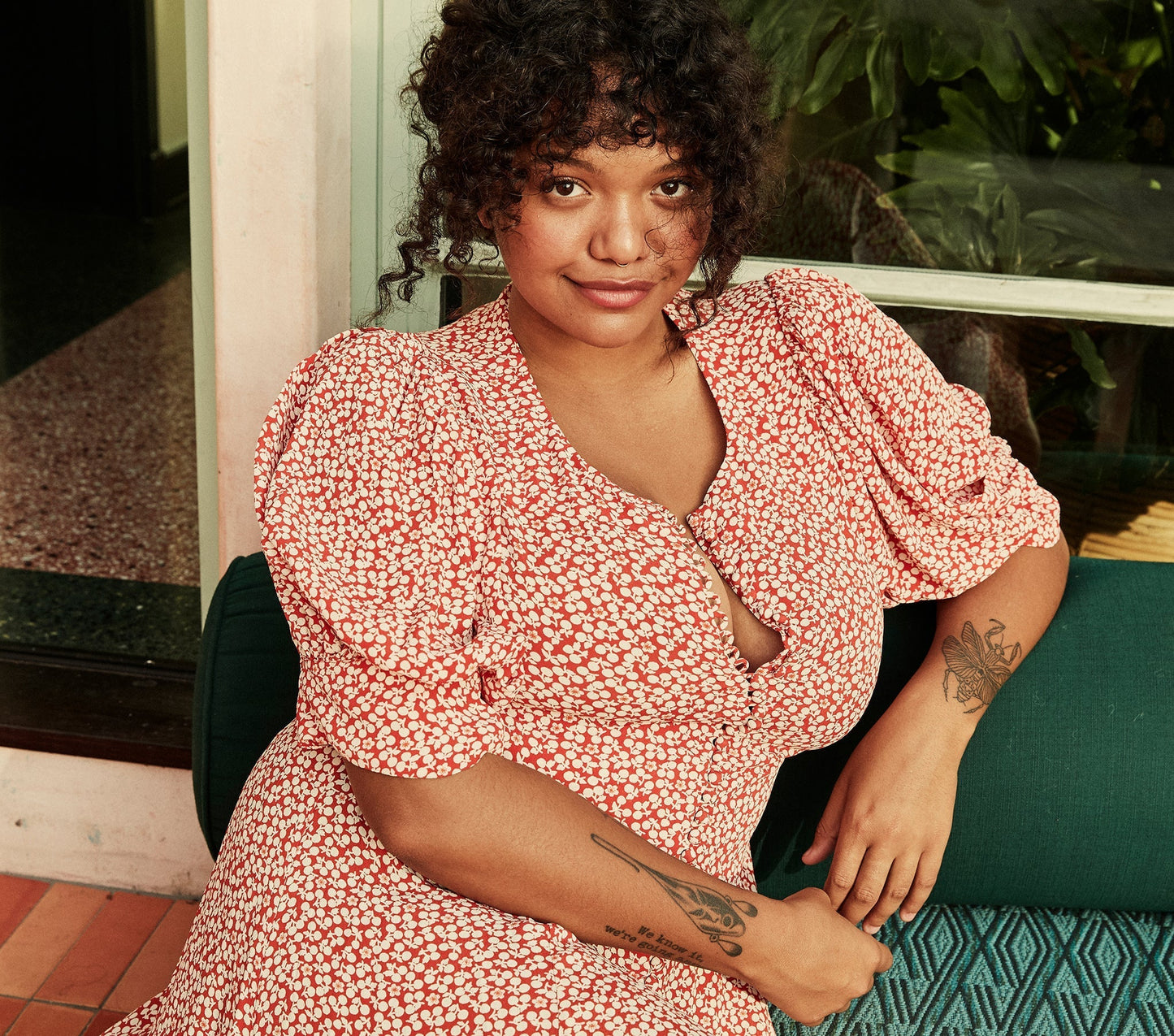 HMD -- LAUREL DRESS -- CARDINAL CHERRY WILLOW