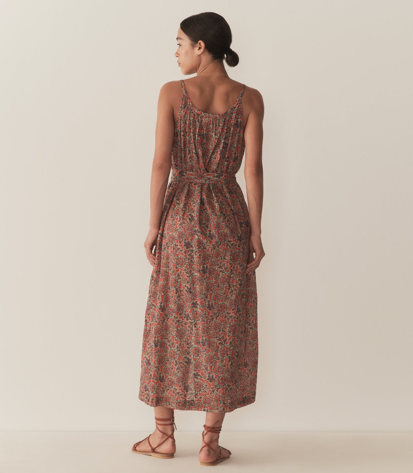NEVITA DRESS -- L'ORANGE SOLEIL FLEURIT