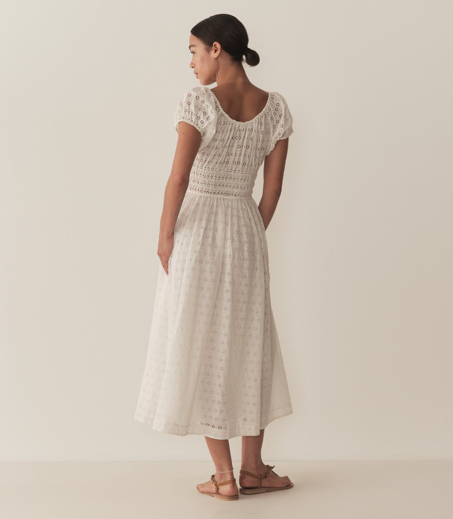 QUINN DRESS -- SALT EYELET