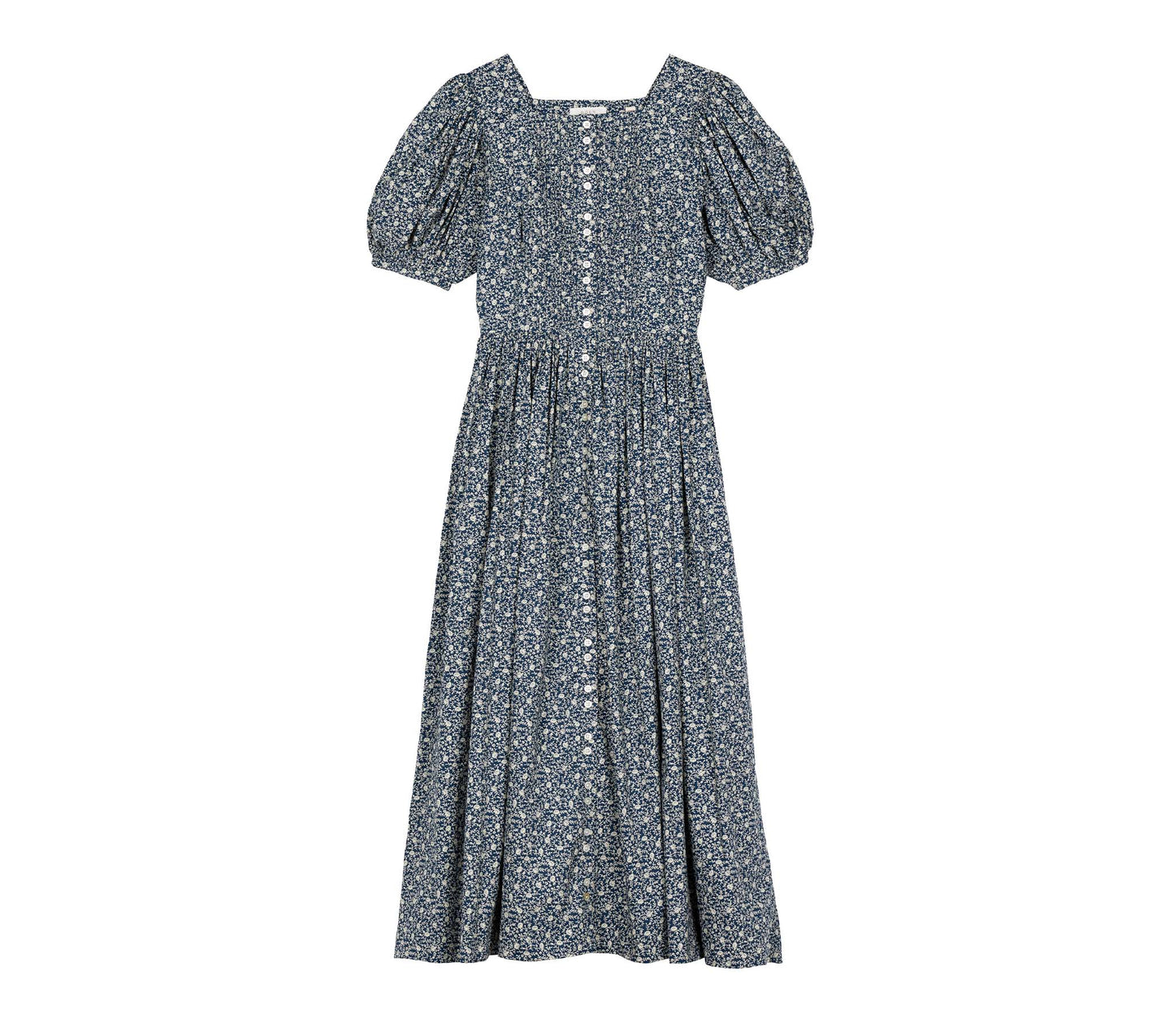 HMD -- ASHEVILLE DRESS -- BLUE COTTAGE DAISY FLORAL