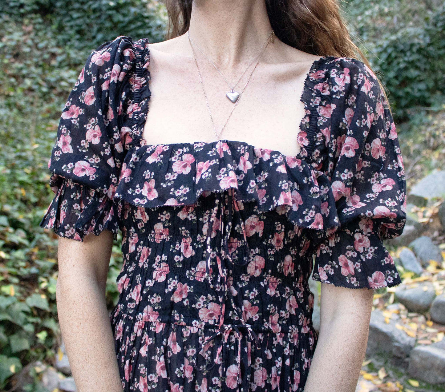 HMD -- SOL DRESS -- BLACK POPPY PRINT