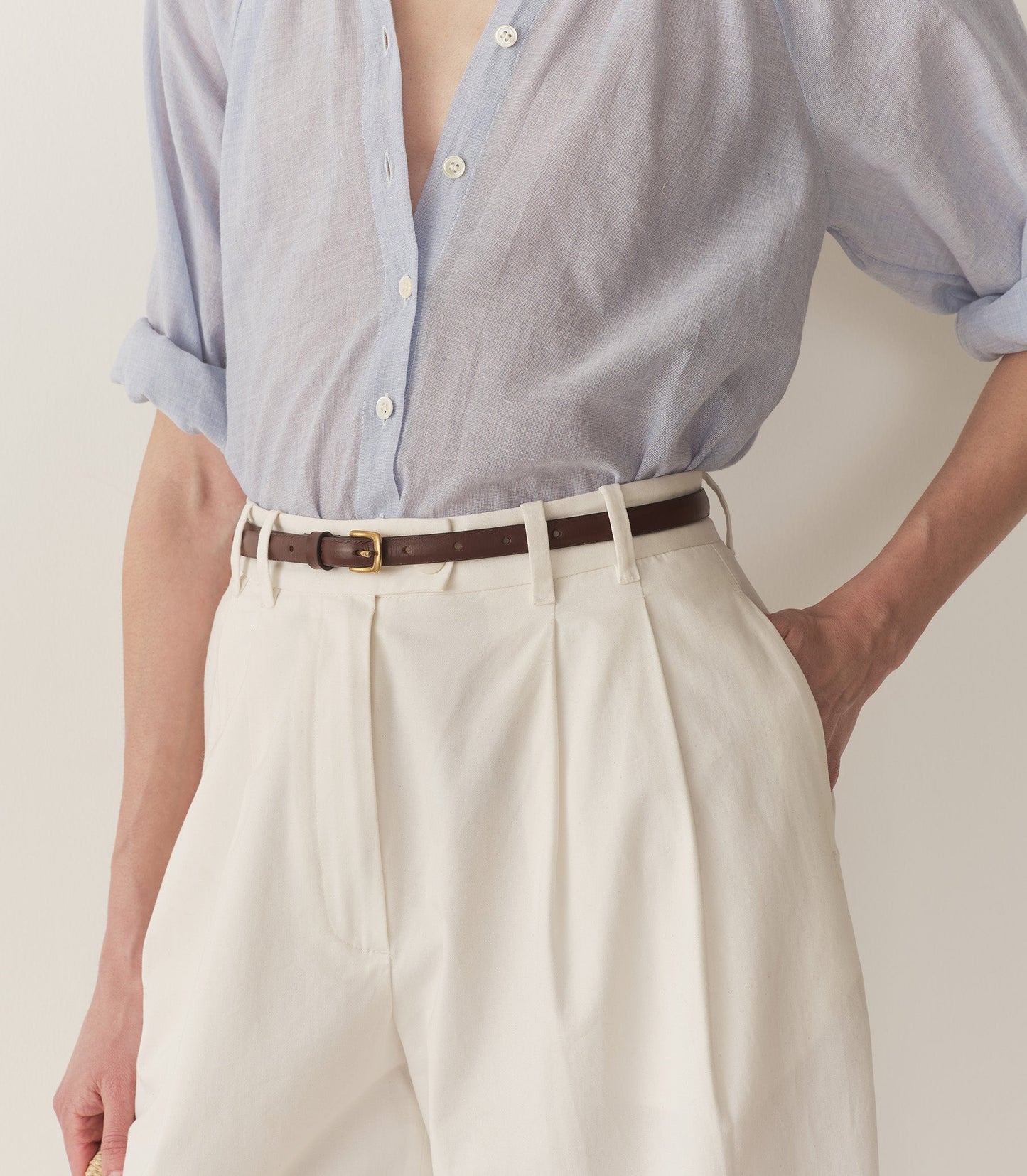 ZAZA BELT -- CHOCOLATE NAPPA