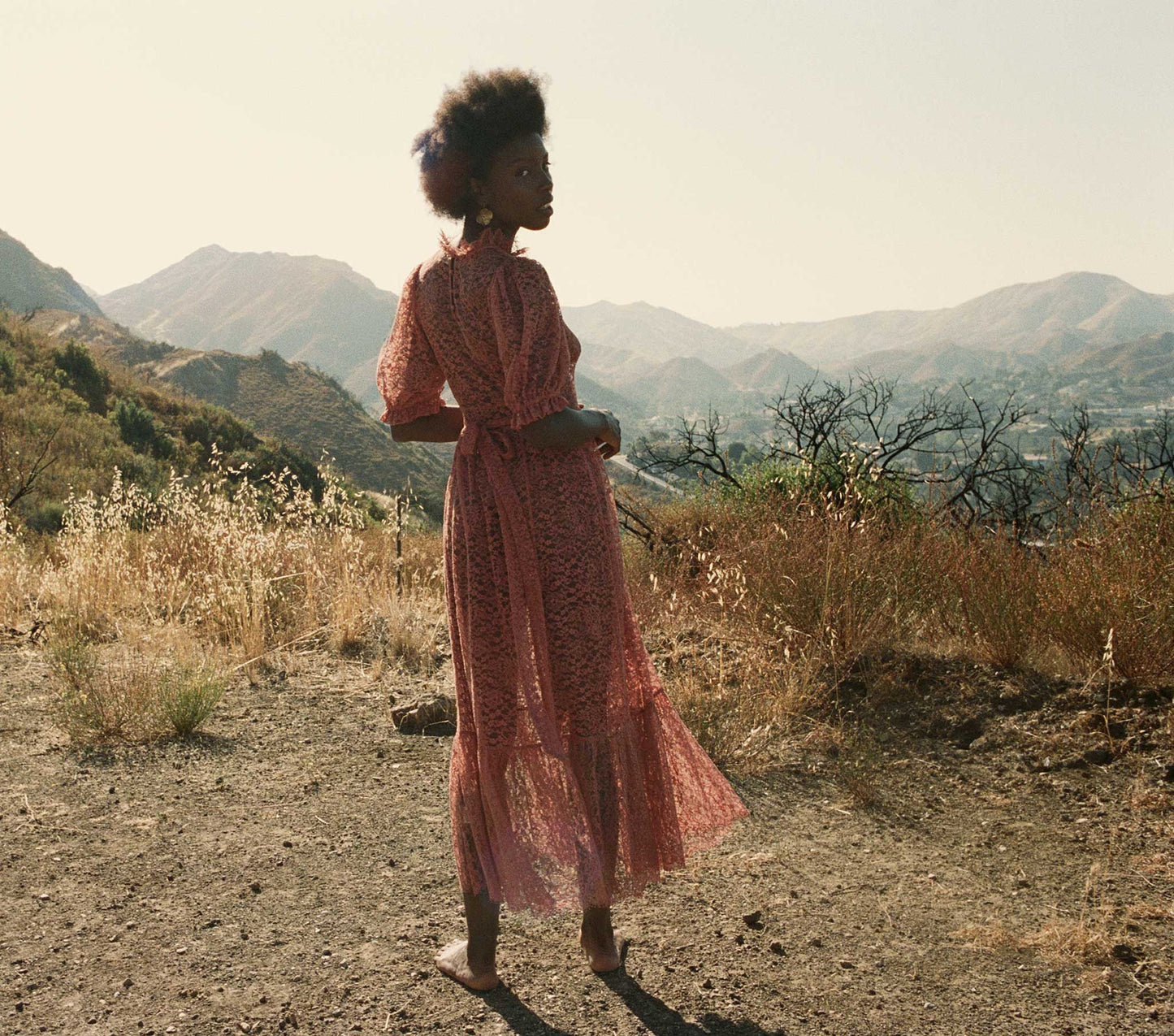 HMD -- FEATHER DRESS -- DARK ROSEWOOD