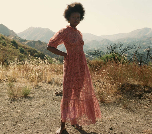 HMD -- FEATHER DRESS -- DARK ROSEWOOD