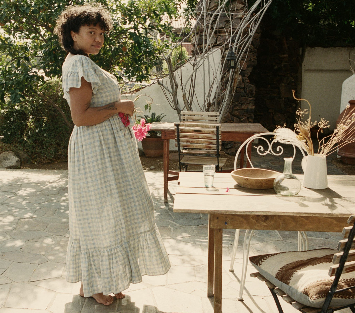 HMD -- MARFA DRESS -- BLUE MEADOWLARK PLAID