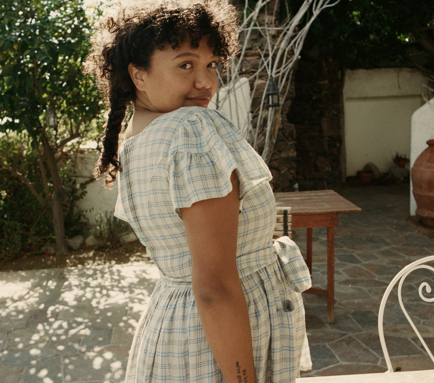 HMD -- MARFA DRESS -- BLUE MEADOWLARK PLAID