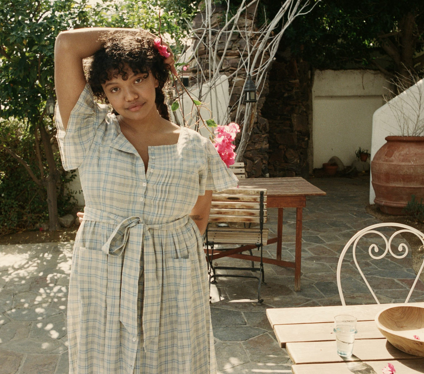 HMD -- MARFA DRESS -- BLUE MEADOWLARK PLAID