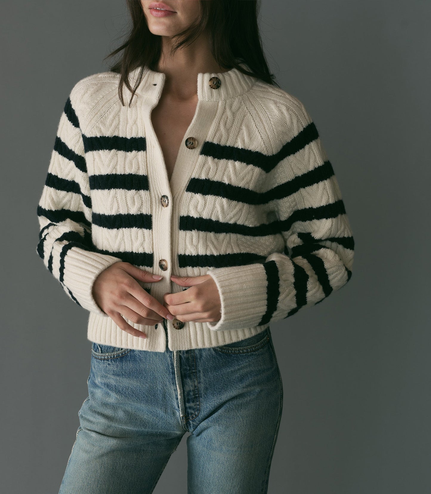 HMD -- RITA CARDIGAN -- CALAIS STRIPE