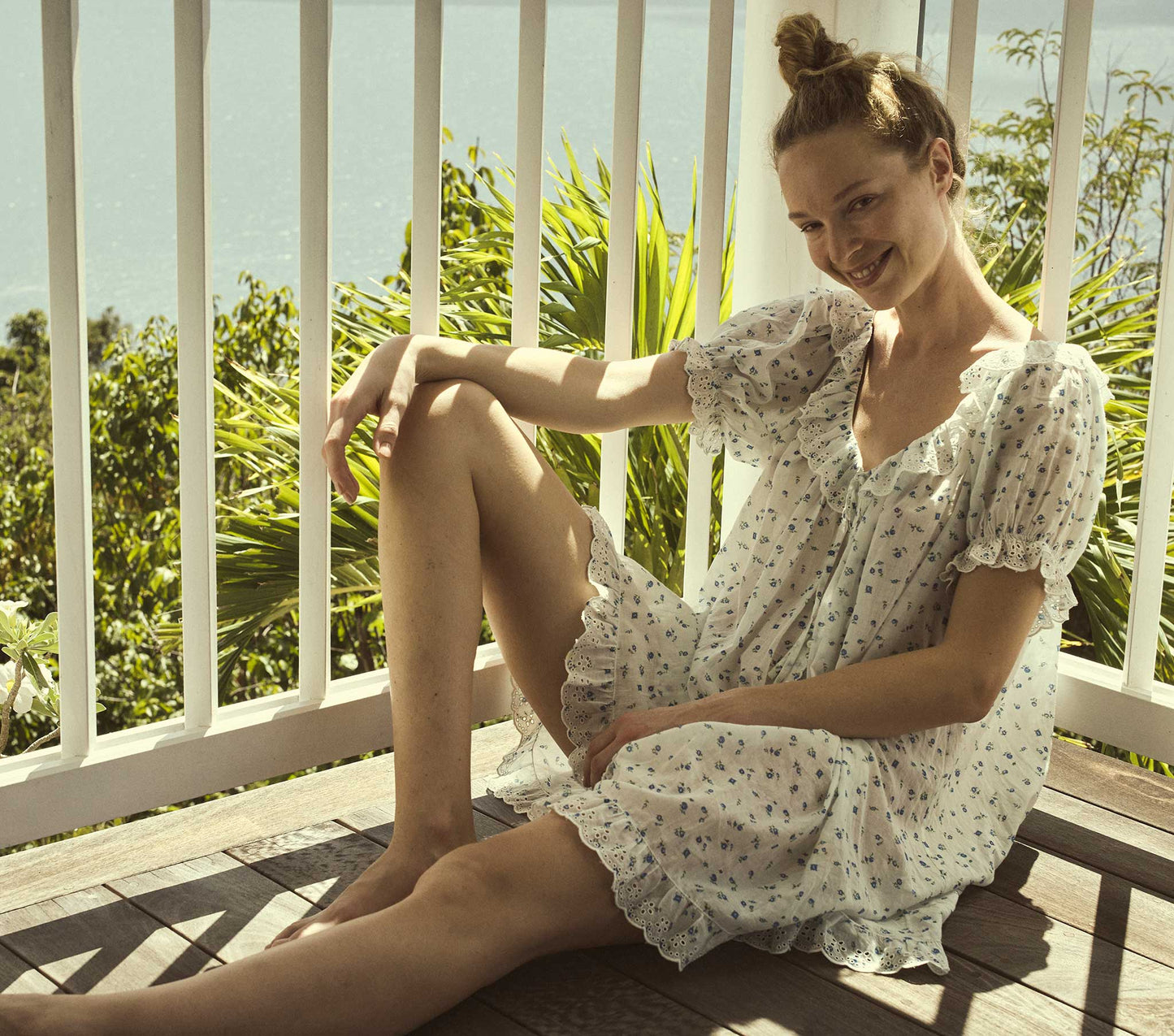 HMD -- LETA NIGHTGOWN -- BLUE SWEETPEA