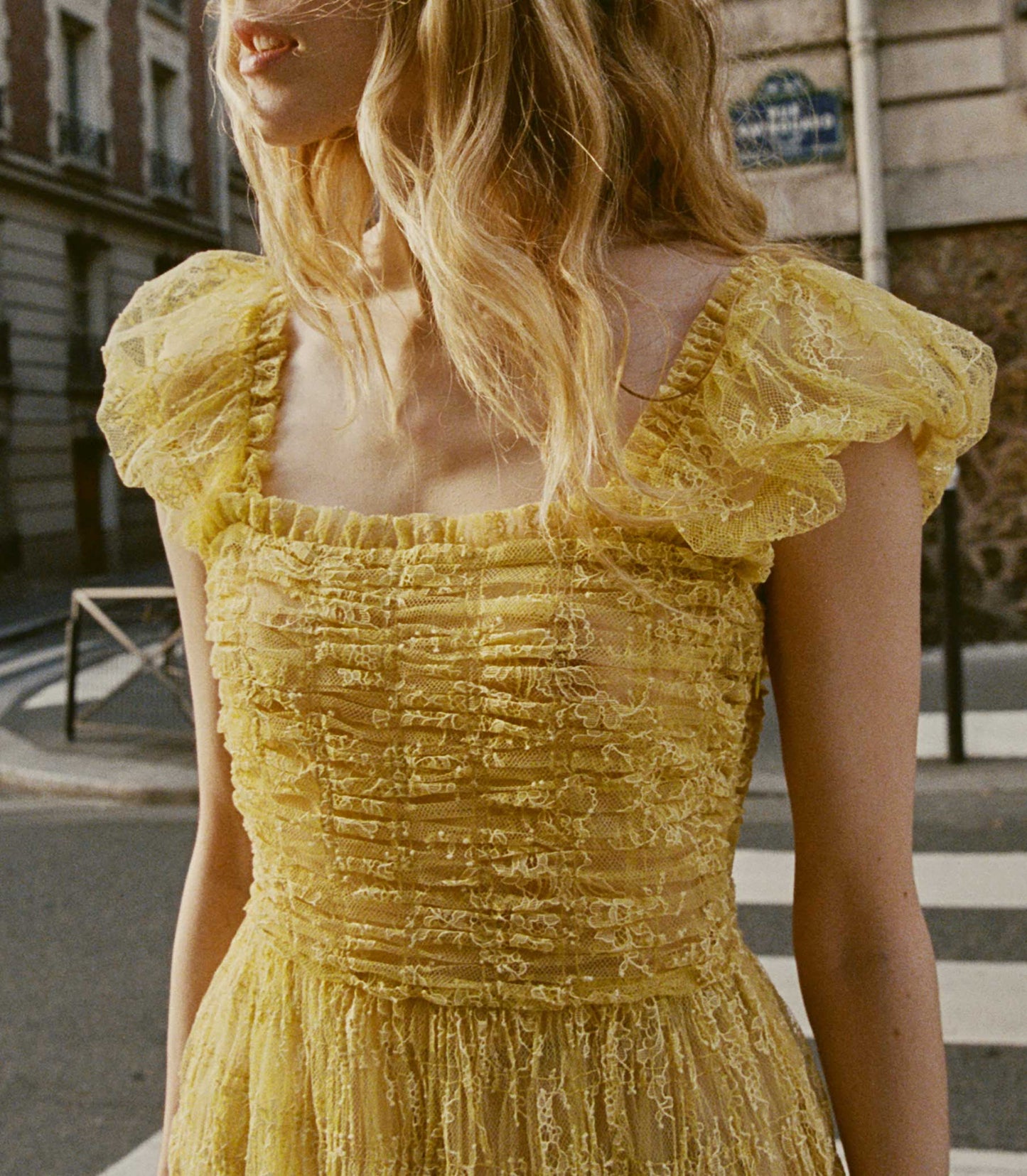 HMD -- PAMELINA DRESS -- DAFFODIL YELLOW LACE