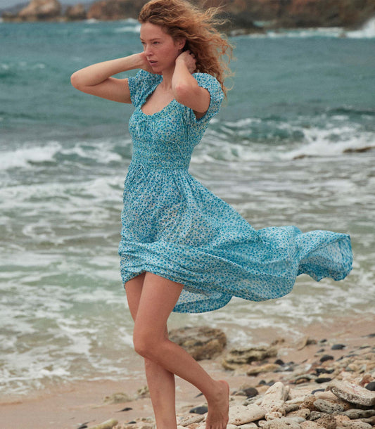 HMD -- ASHLYNN DRESS -- BLEU DAISY FIELDS