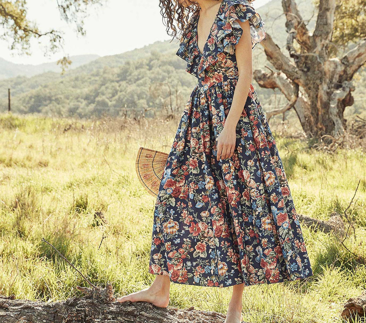 HMD -- PECOS DRESS -- INDIGO IRIS FLORAL