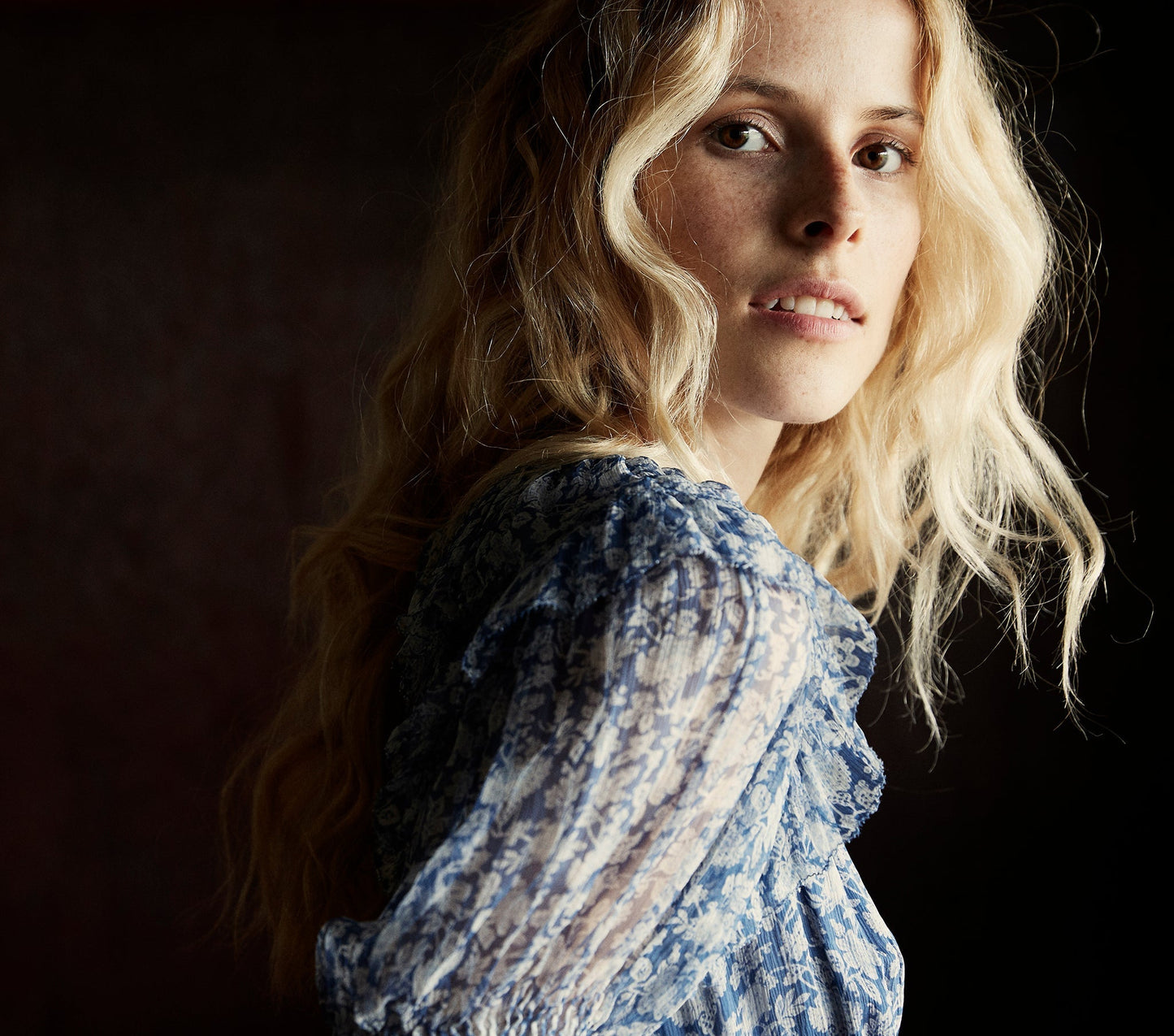 HMD -- BAUDOIN DRESS -- PORCELAIN BLUE TEA FLORAL