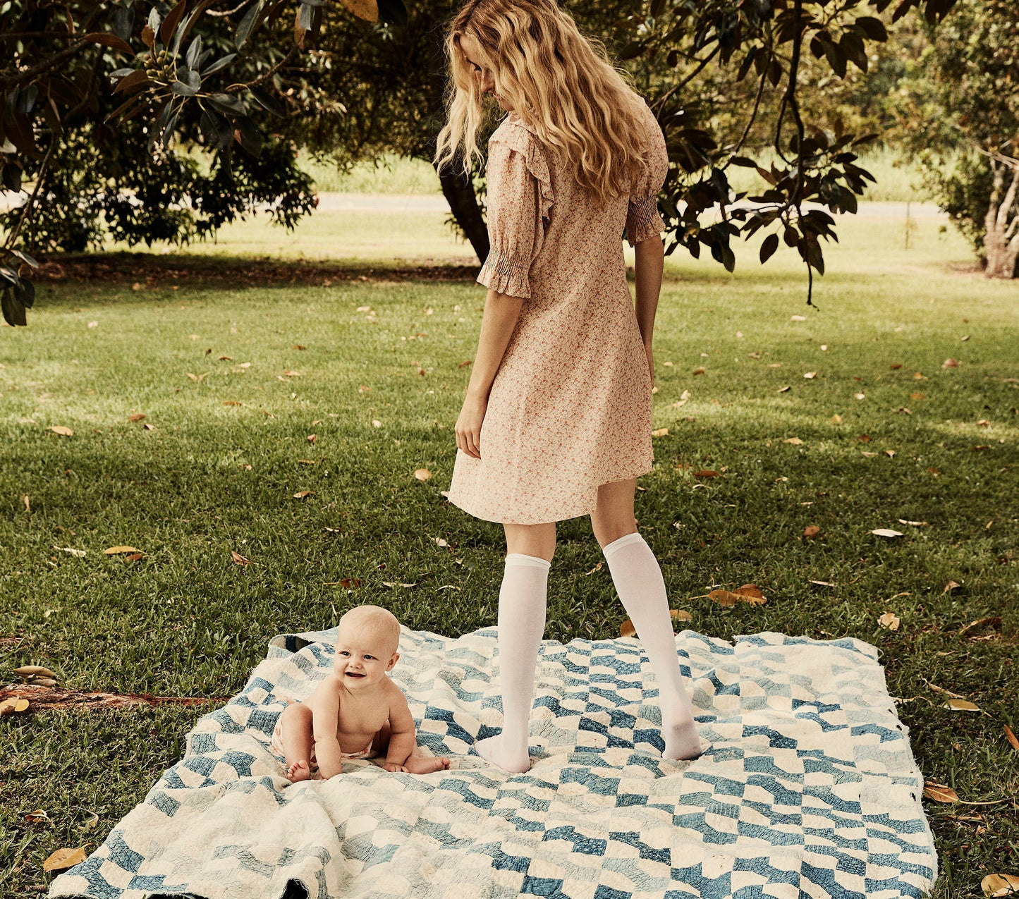 HMD -- BAUDOIN DRESS -- PEACH MARTHA'S GARDEN PRINT