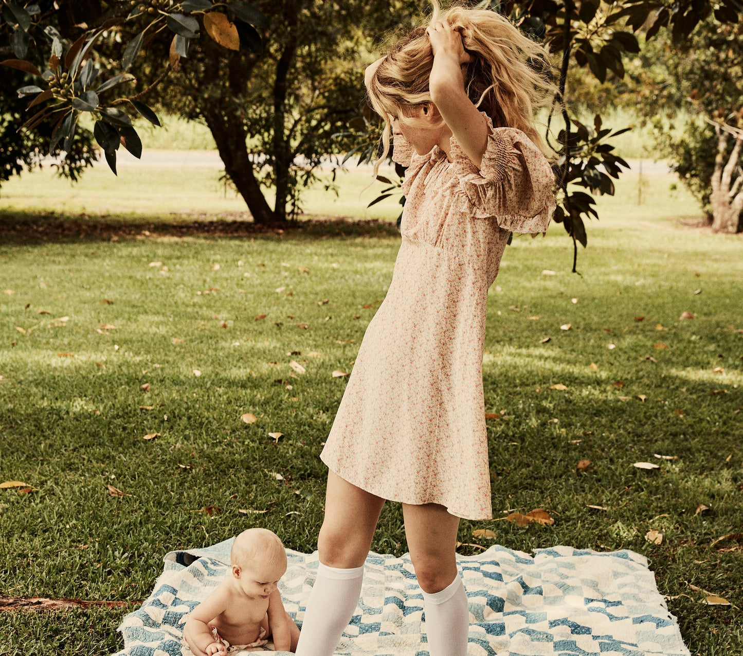 HMD -- BAUDOIN DRESS -- PEACH MARTHA'S GARDEN PRINT