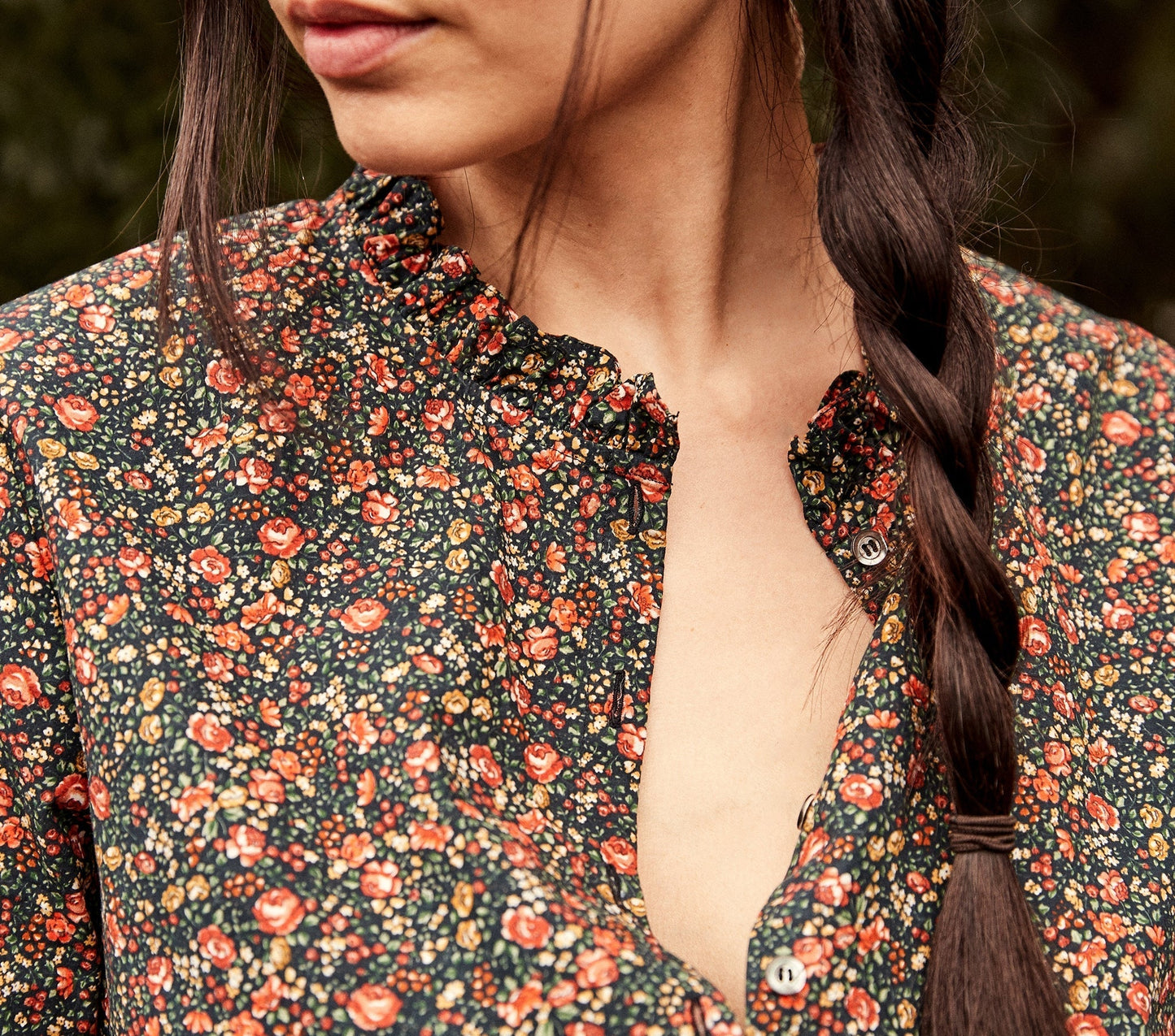 HMD -- SWAN TOP -- BLACK PETIT JARDIN PRINT