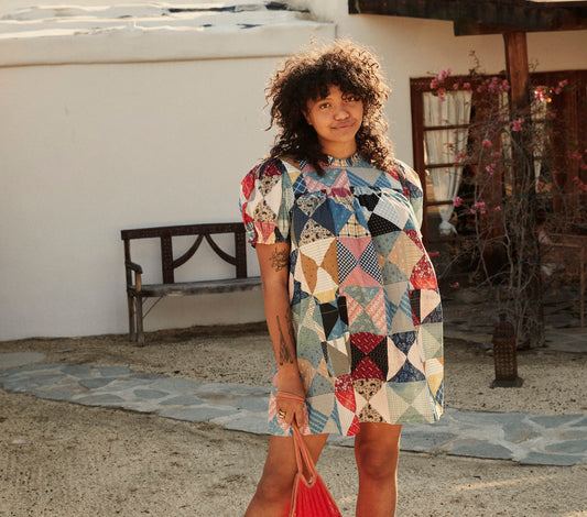 HMD -- AMARILLO DRESS -- PATCHWORK PRINT