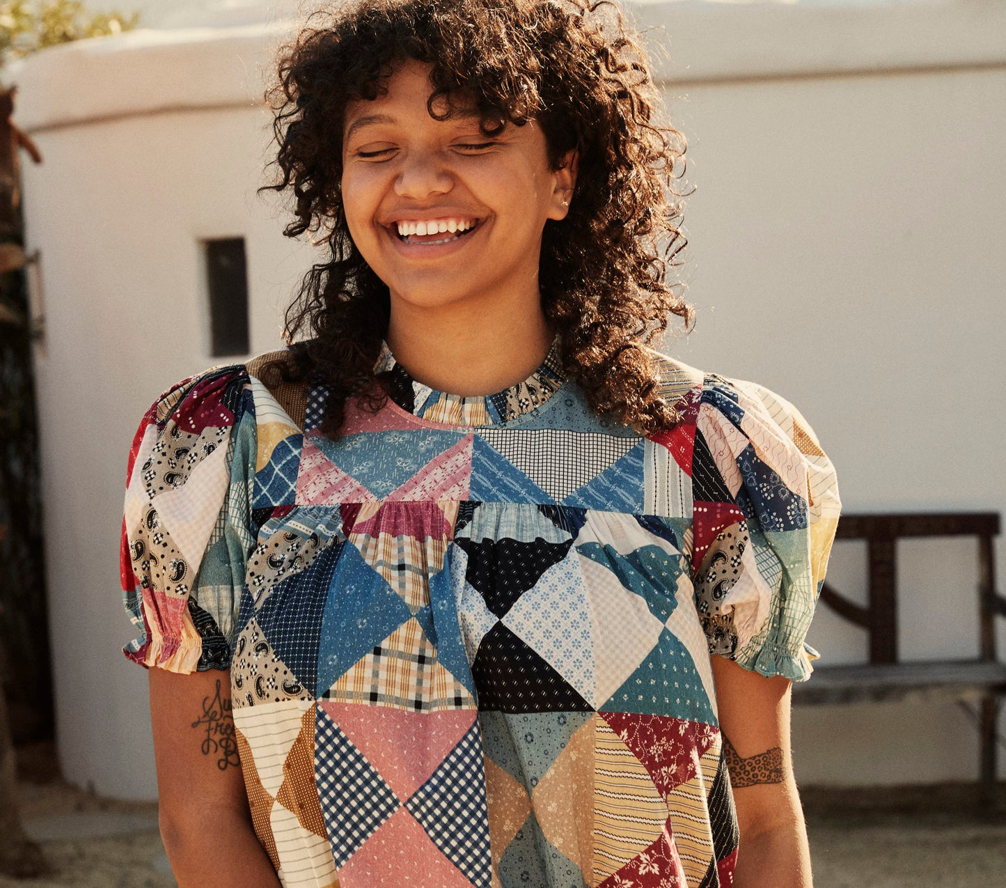 HMD -- AMARILLO DRESS -- PATCHWORK PRINT