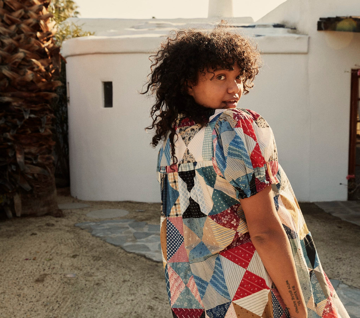 HMD -- AMARILLO DRESS -- PATCHWORK PRINT