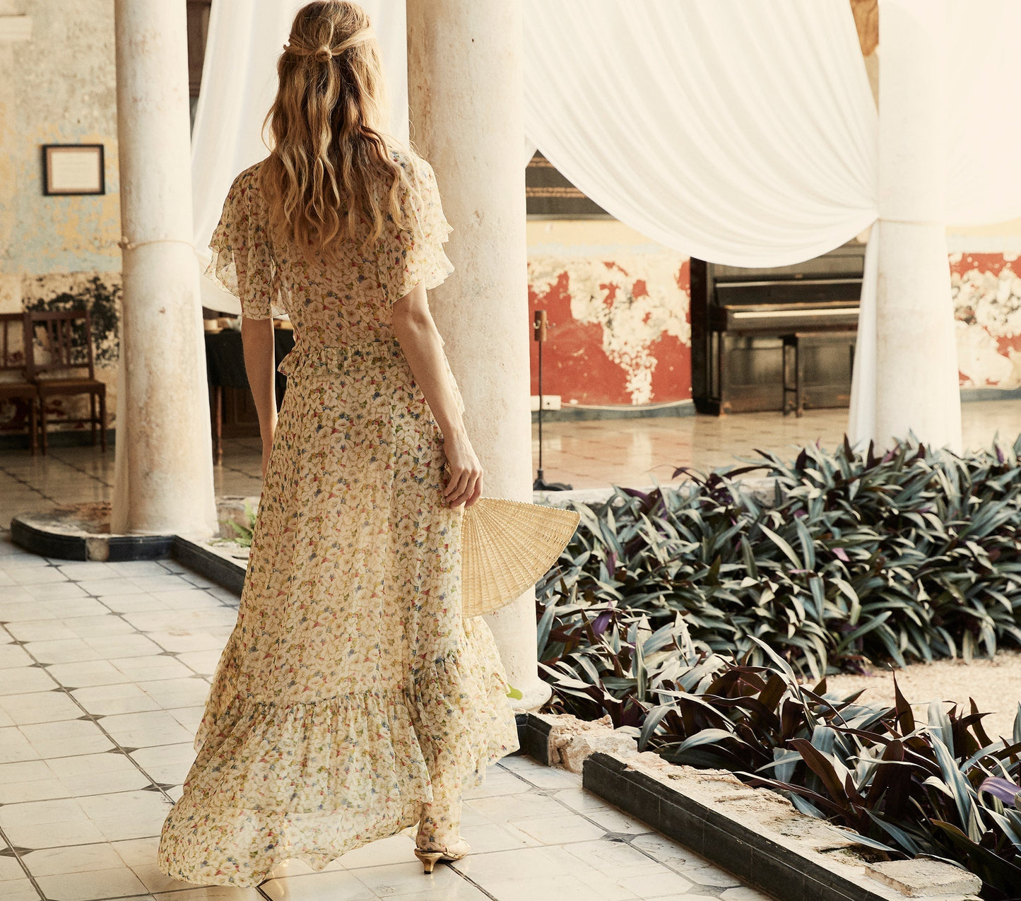 HMD -- ANTOINETTE DRESS -- YELLOW VICTORIA FLORAL