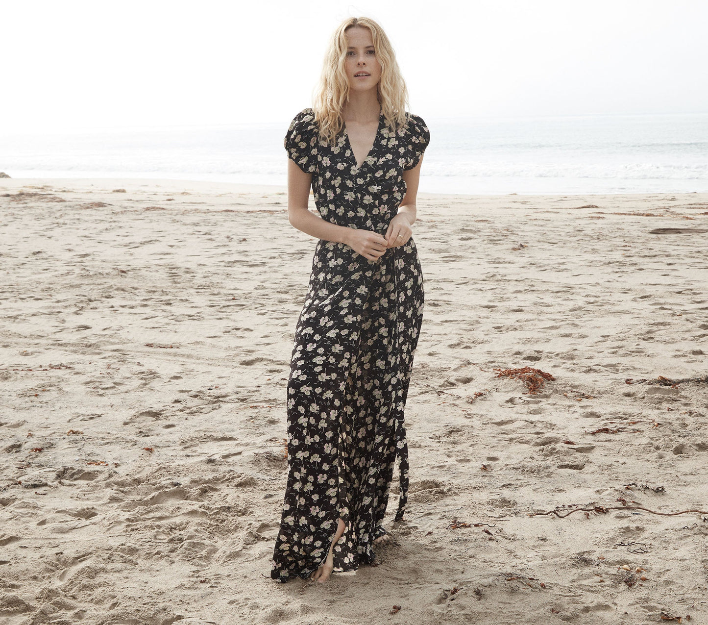 HMD -- AURORA DRESS -- BLACK ANEMONE FLORAL