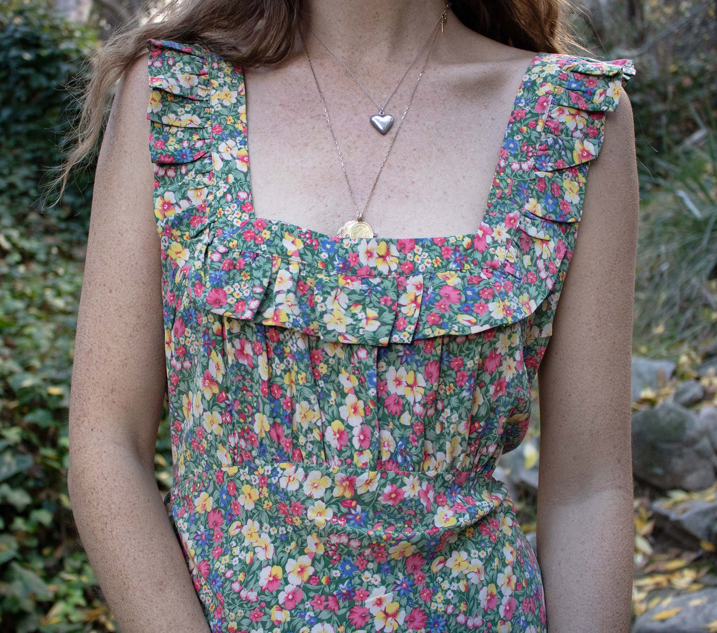 HMD -- CASCADE DRESS -- GREEN VALLEY FLORAL