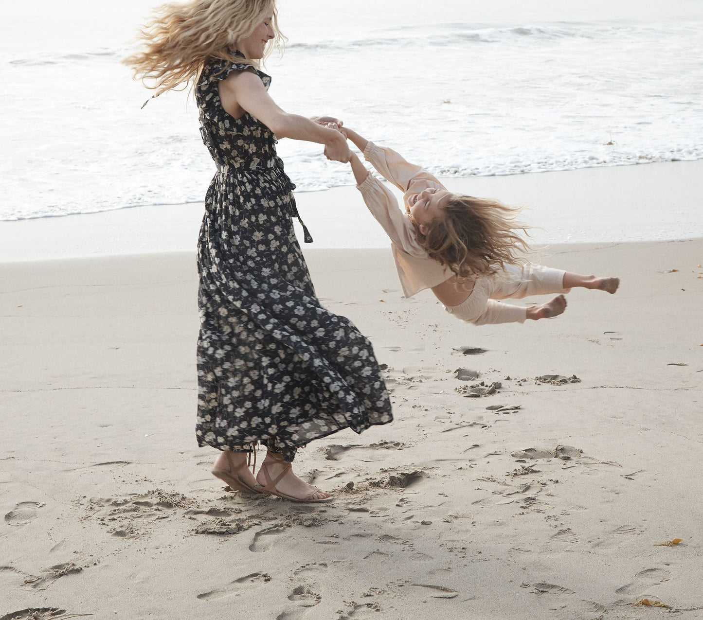 HMD -- CARNATION DRESS -- BLACK ANEMONE FLORAL