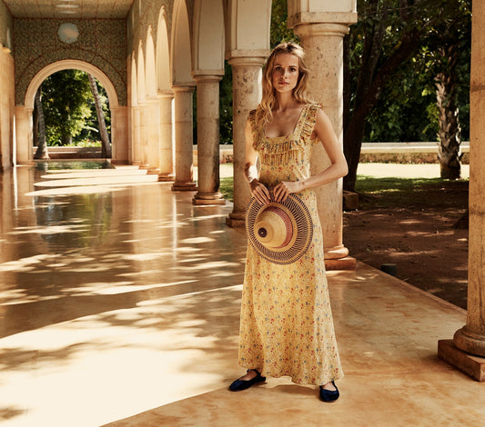 HMD -- CASCADE DRESS -- LILY OF THE VALLEY FLORAL