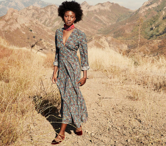 HMD -- CHARLESTON DRESS -- NAVY LADY BIRD FLORAL