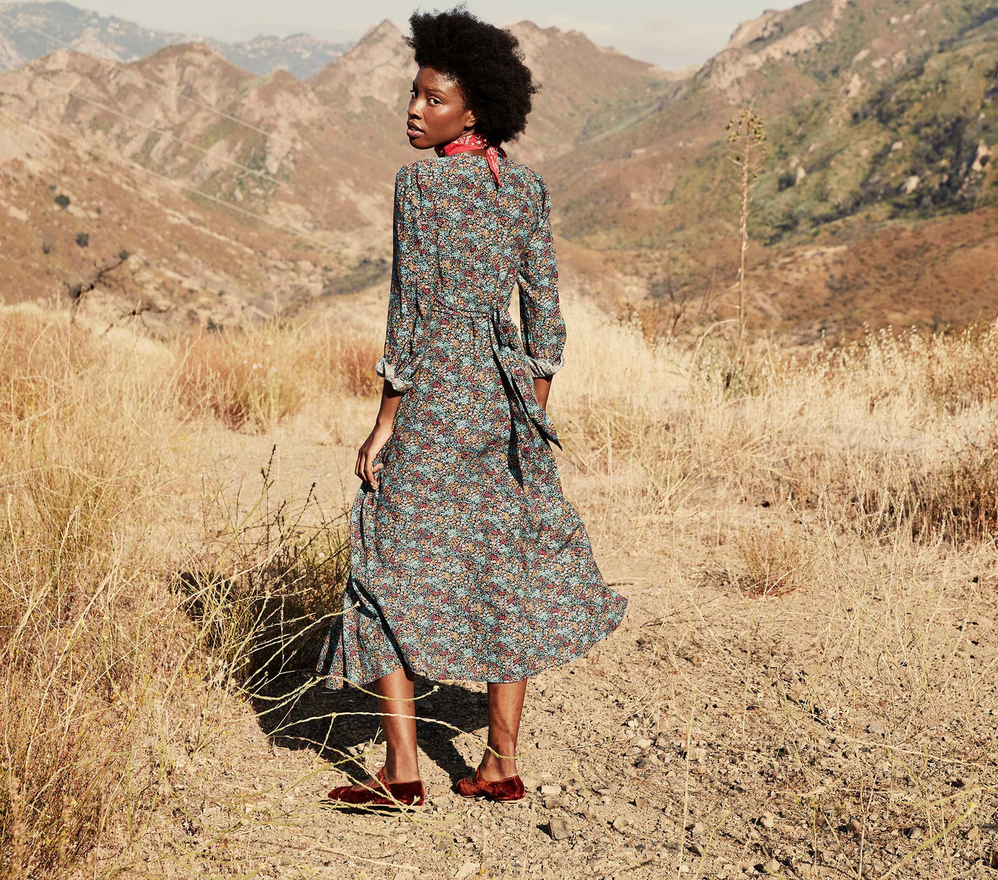 HMD -- CHARLESTON DRESS -- NAVY LADY BIRD FLORAL