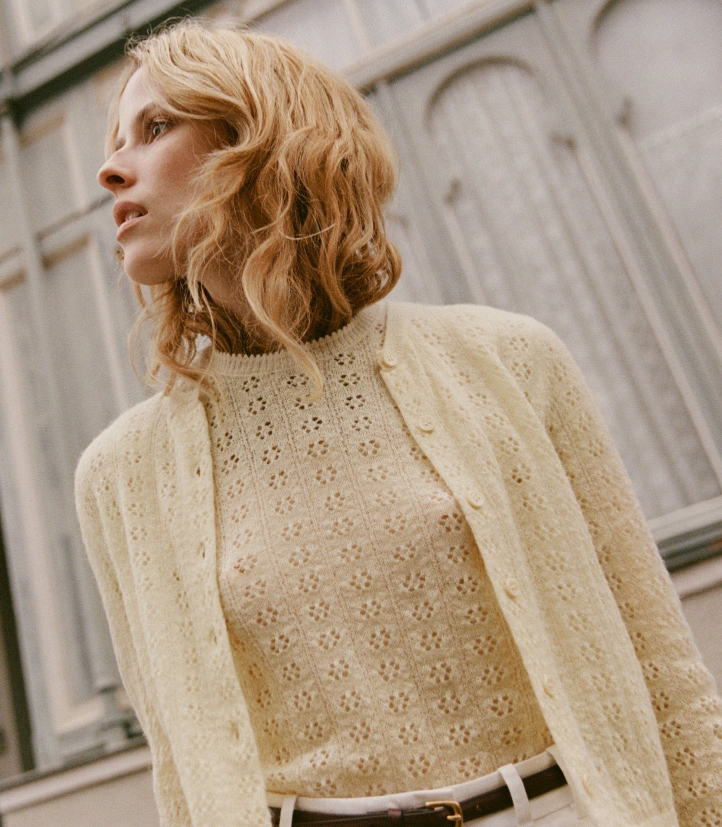 HMD -- DANAE POINTELLE CARDIGAN -- VANILLA