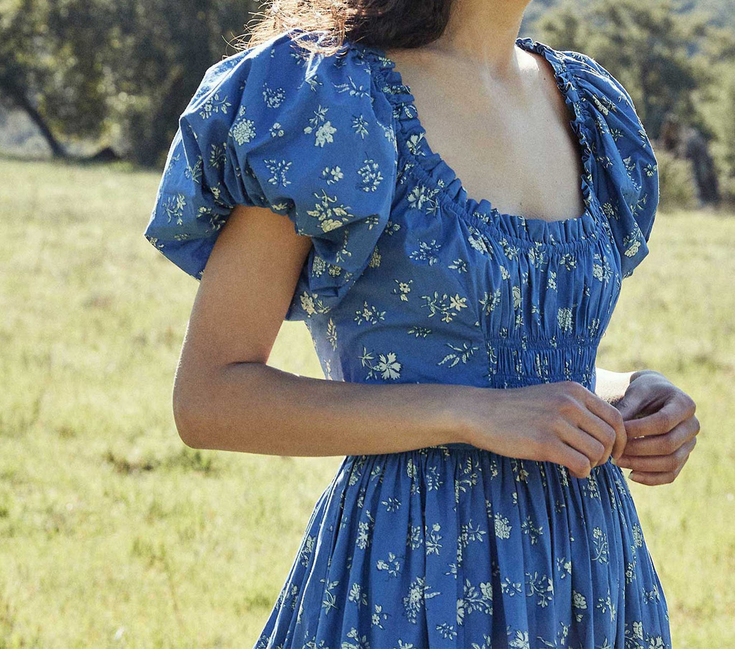 HMD -- DEIA DRESS -- BLUE BOUTON DE ROSE