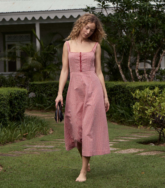 HMD -- DELANEY DRESS -- ROUGE LA MADDALENA GINGHAM