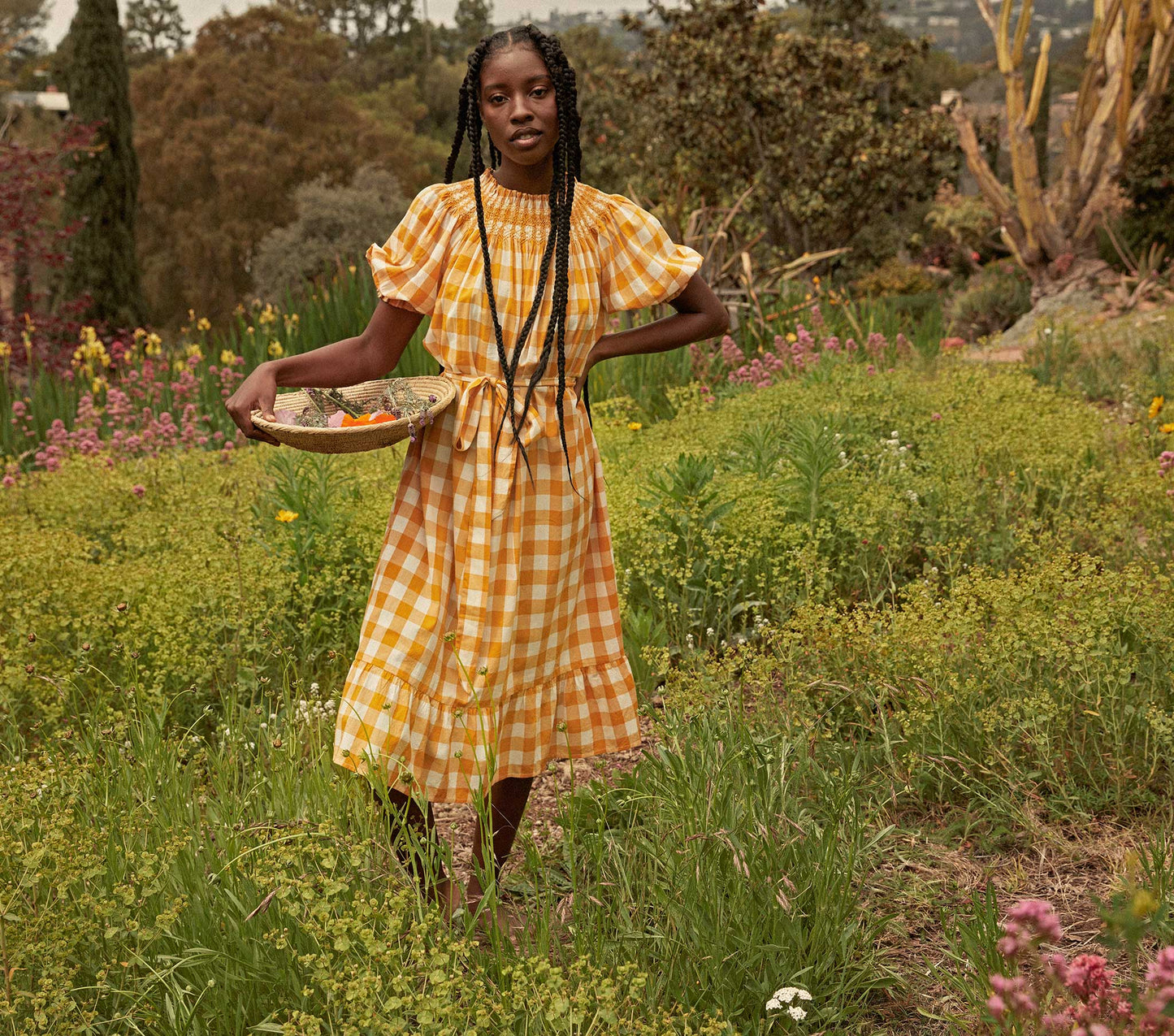 HMD -- WHISPER DRESS -- GOLDENROD GINGHAM