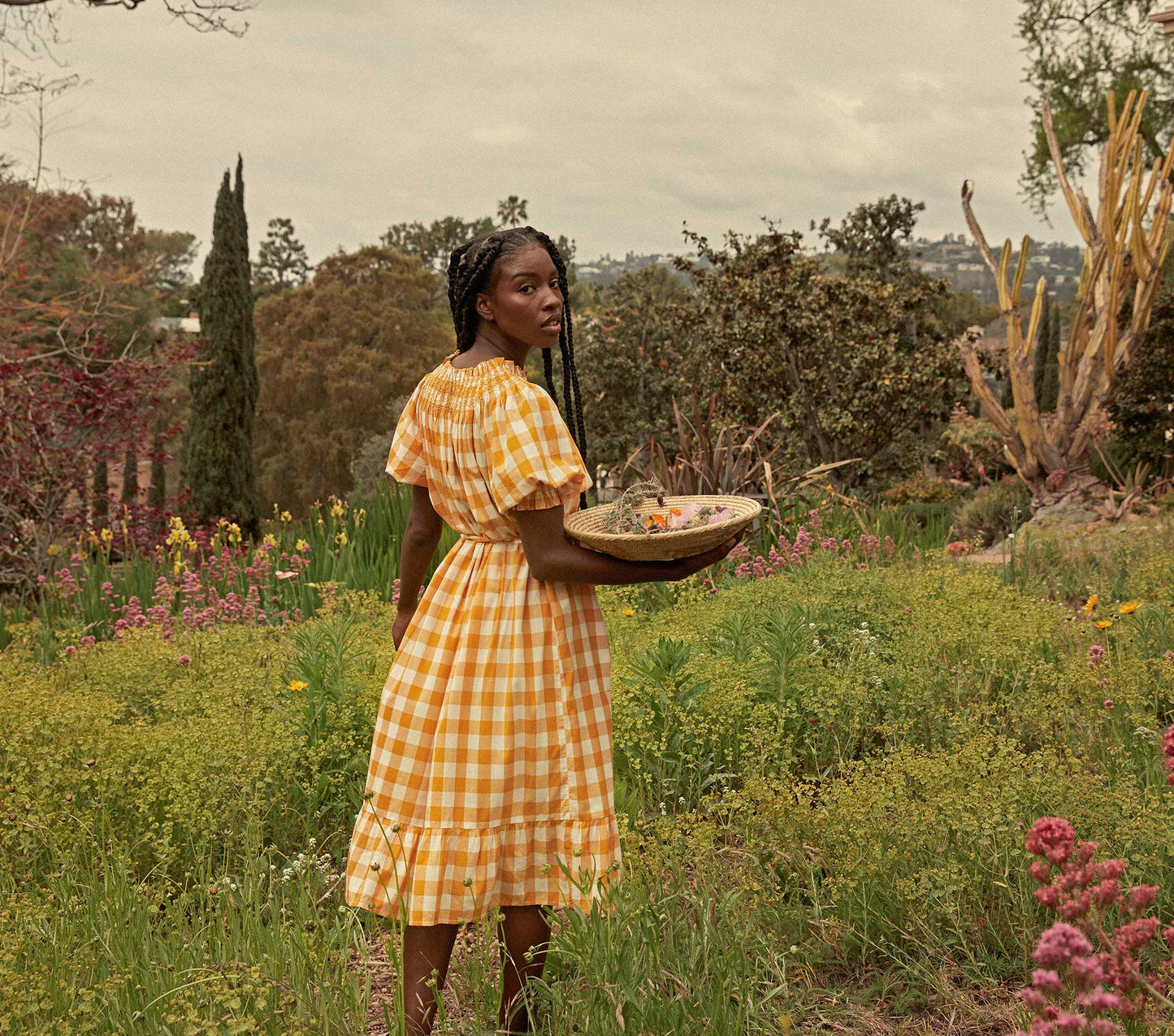 HMD -- WHISPER DRESS -- GOLDENROD GINGHAM