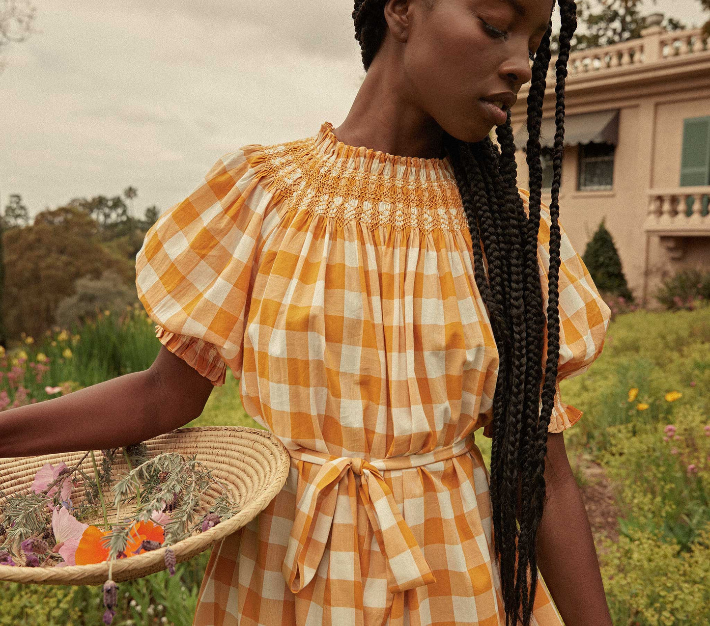 HMD -- WHISPER DRESS -- GOLDENROD GINGHAM