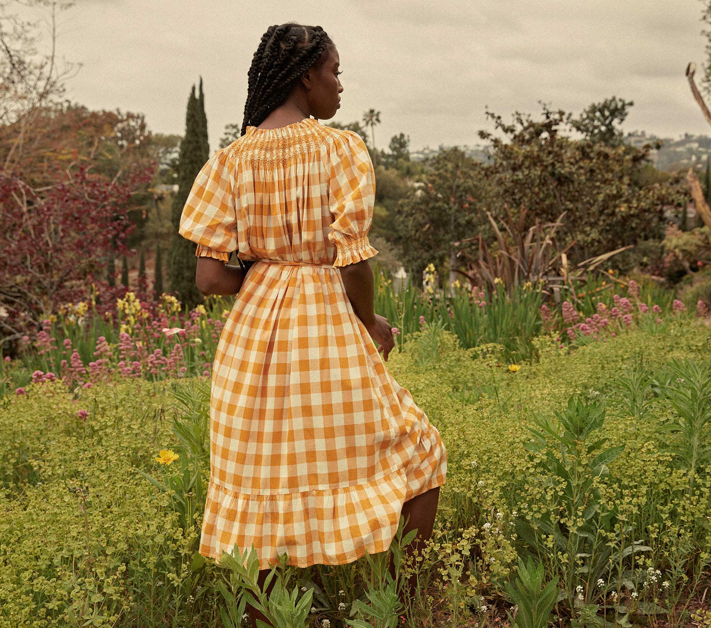 HMD -- WHISPER DRESS -- GOLDENROD GINGHAM