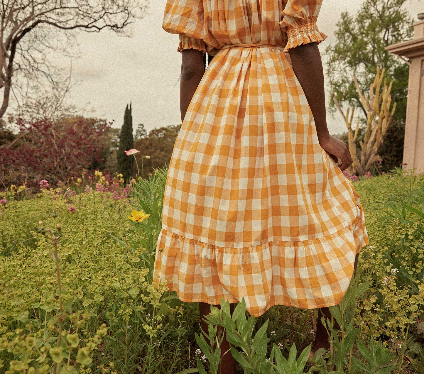HMD -- WHISPER DRESS -- GOLDENROD GINGHAM