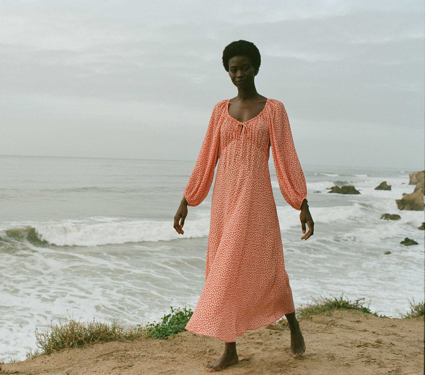 HMD -- ORTENSIA DRESS -- ORANGE HILLSIDE BLOOM