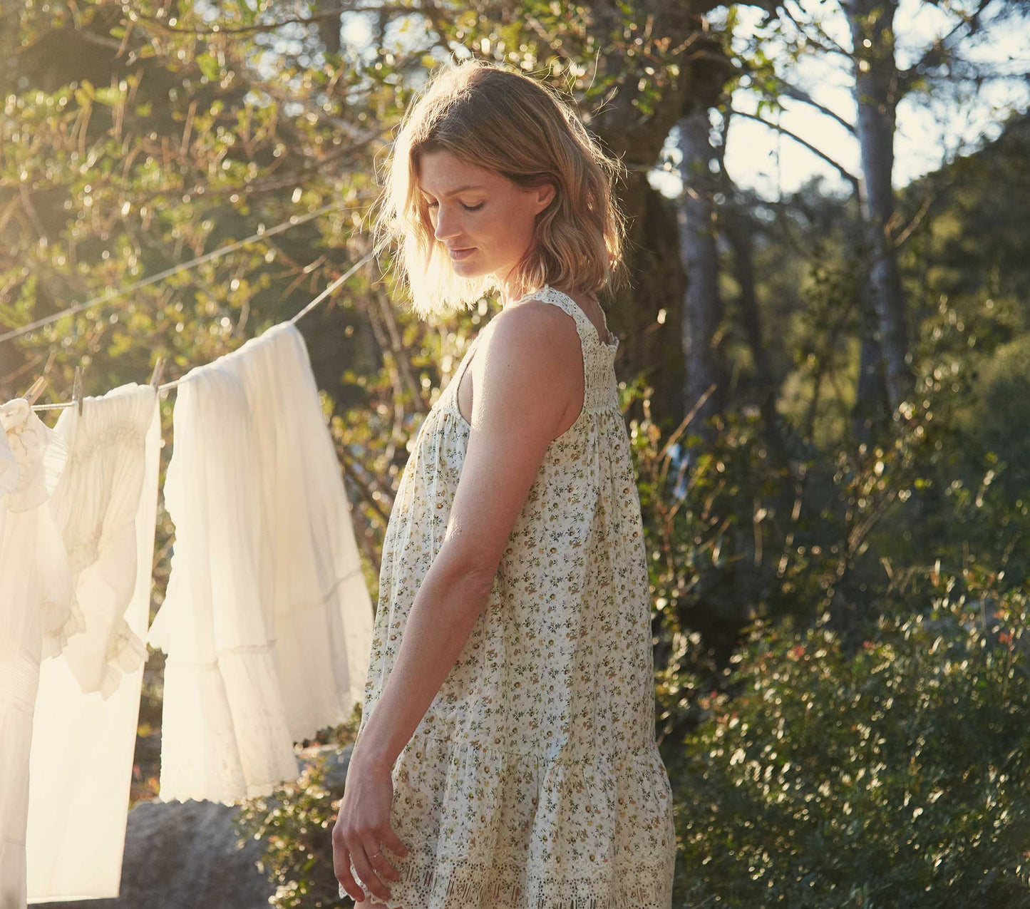 HMD -- GLADYS DRESS -- MOSS PAPILLON FLORAL