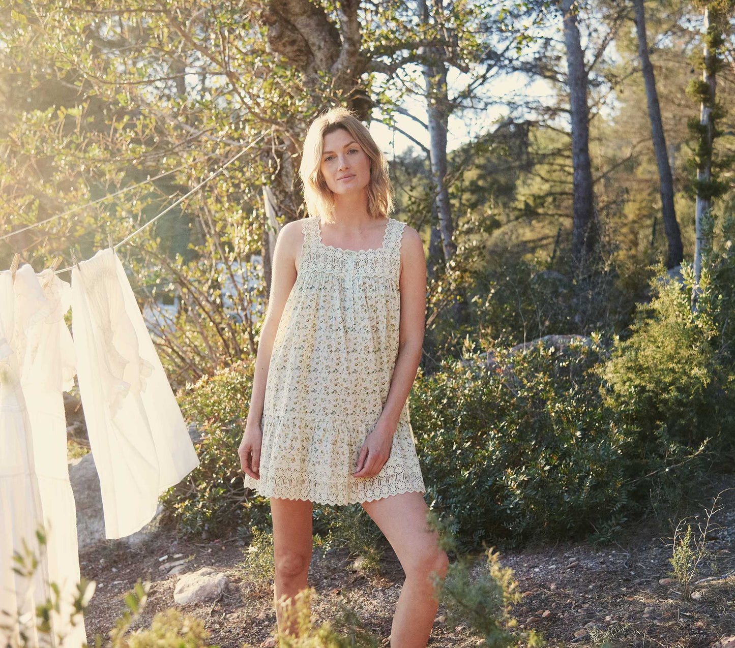 HMD -- GLADYS DRESS -- MOSS PAPILLON FLORAL