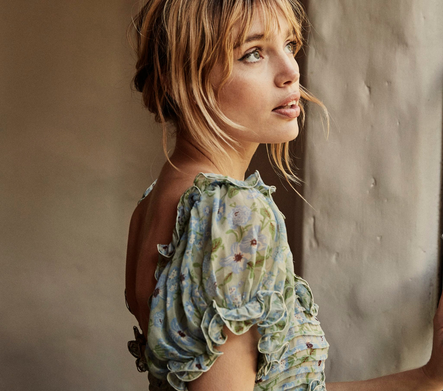 HMD -- DREW DRESS -- GREEN STRAWBERRY MOON FLORAL