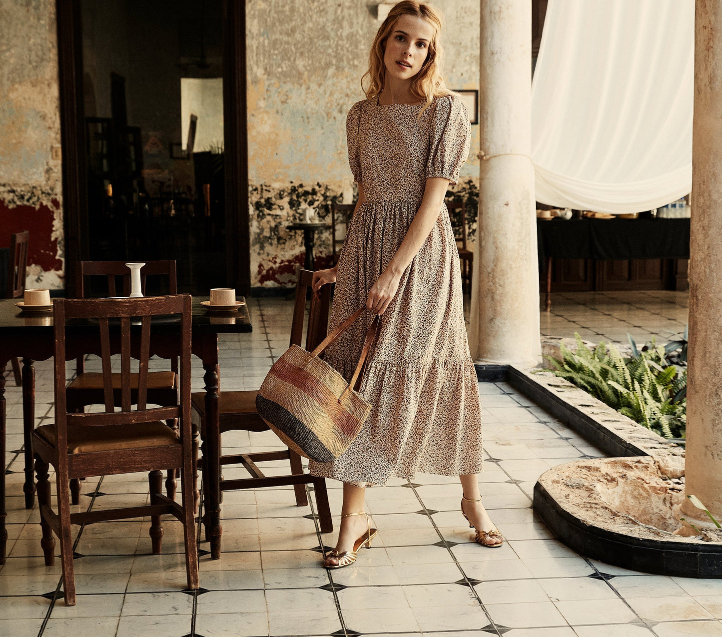 HMD -- DUNE DRESS -- SIENNA CHAMPIGNON FLORAL