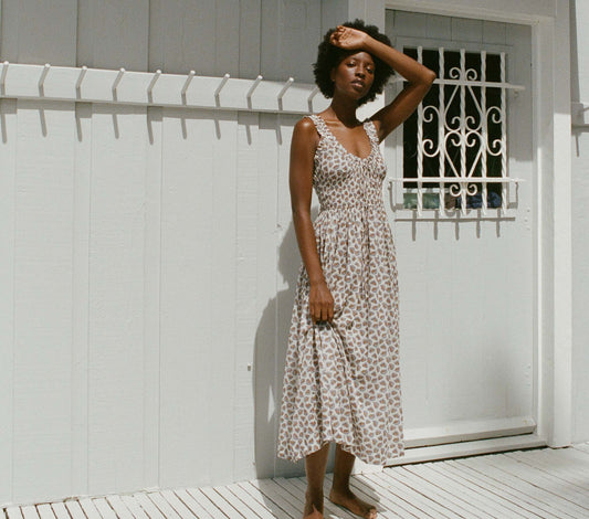 HMD -- EMMARETTA DRESS -- SEA SALT BEDFORD PAISLEY