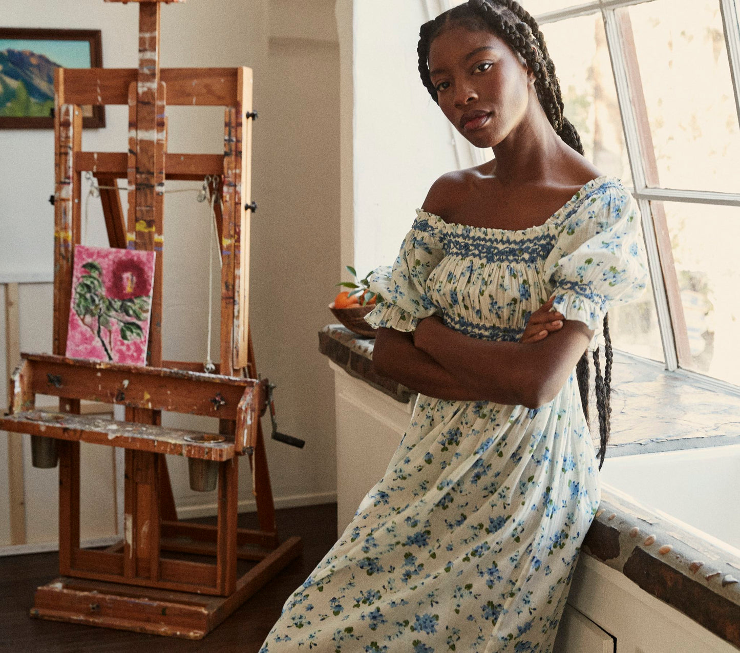 HMD -- ECLIPSE NIGHTGOWN -- BLUE PRIMROSE FLORAL