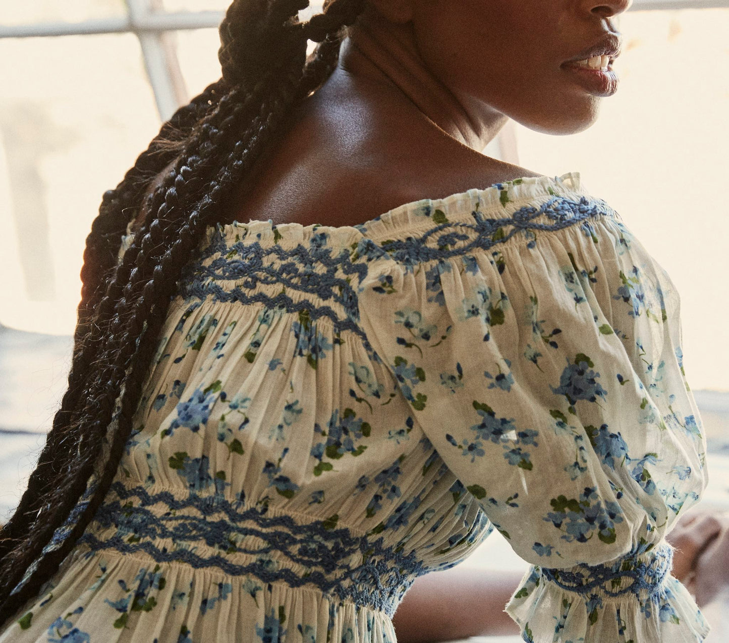 HMD -- ECLIPSE NIGHTGOWN -- BLUE PRIMROSE FLORAL