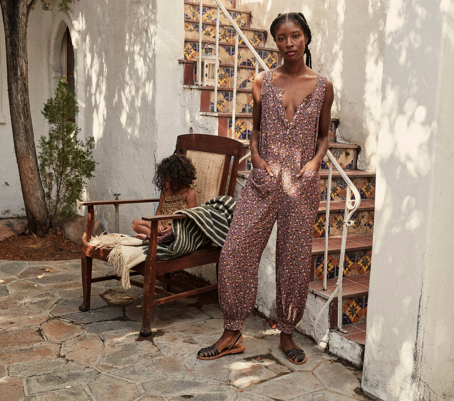 HMD -- ELIZA JUMPSUIT -- BLUE LAUREL CANYON ROSE