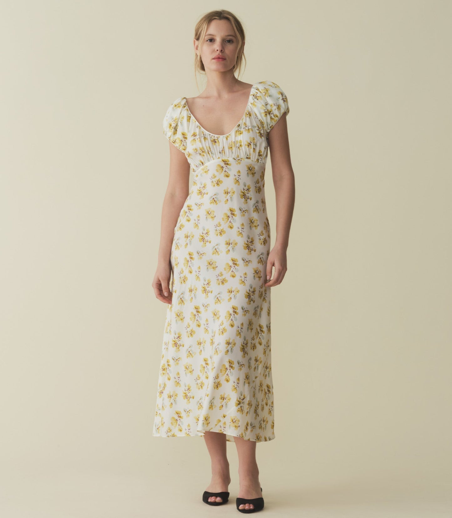 HMD -- FLORENCIA DRESS -- GOLD FROLICKING FLORAL